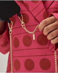 LOUVE COLLECTION - Le Café Noir Phone Case + Gaia Gold-Plated Crossbody Chain