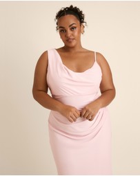 Six Stories - Cowl Front Asymmetrical Chiffon Bridesmaid Dress