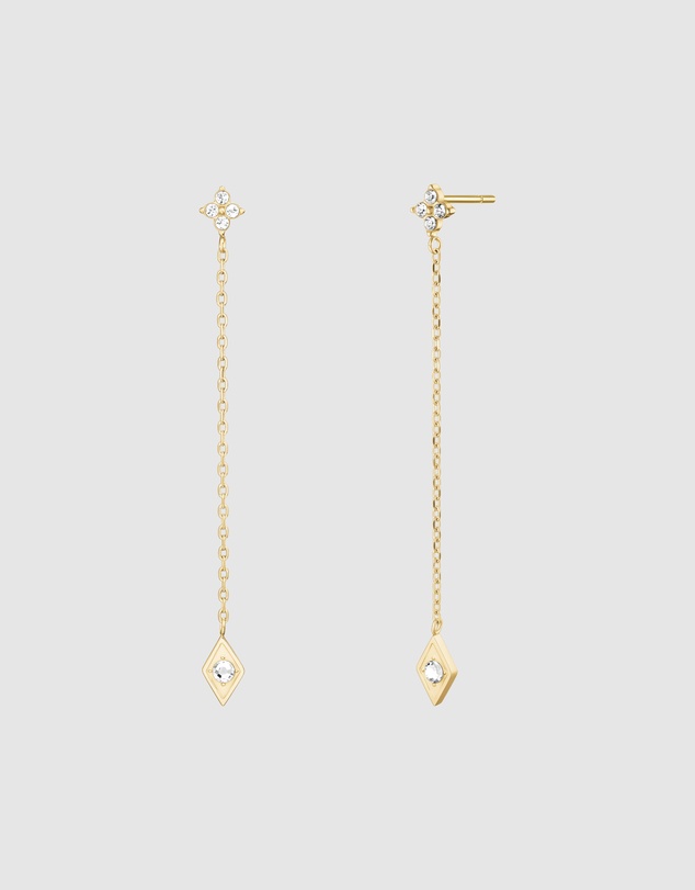Rosefield - Diamond Star Crystal Gold-Tone Long Earrings