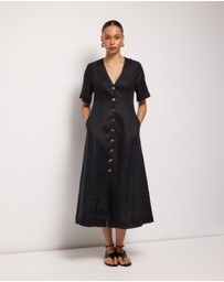 AERE - Rani Linen Midi Dress