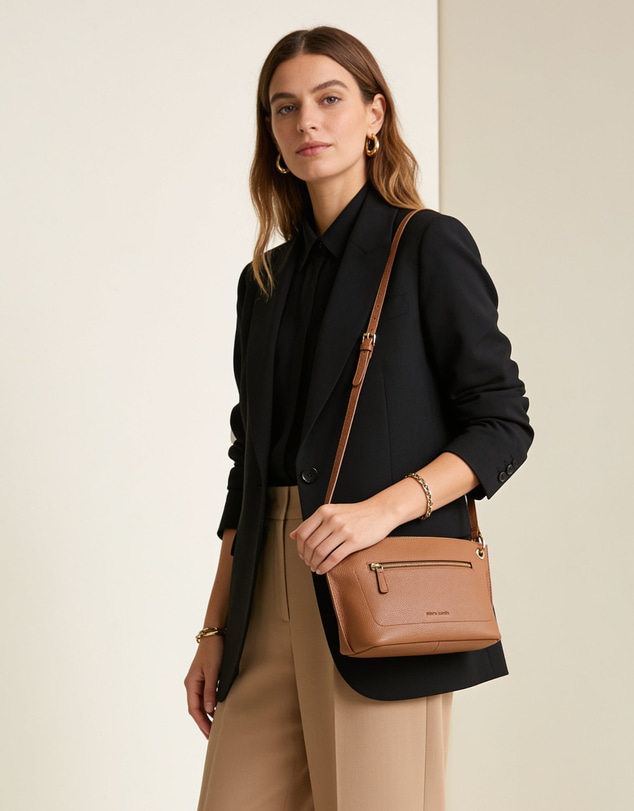 Pierre Cardin - Pierre Cardin Genuine Leather Crossbody Bag