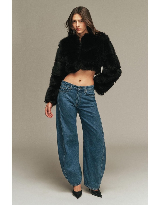 Bardot - Petro Cropped Faux Fur Jacket