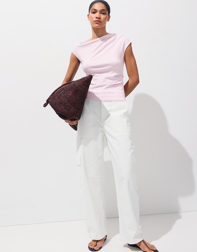M.N.G - Asymmetrical Ruched T-Shirt