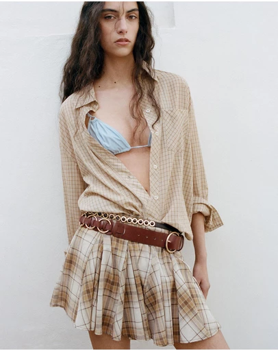 M.N.G - Pleated Check Skirt