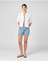MVN - Collared Tie Up Top