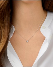 Michael Hill - Butterfly Necklace with Diamonds in Sterling Silver