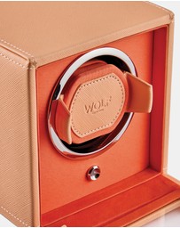 Wolf - WOLF Cub Seltzer Single Watch Winder with Cover Peach/Orange