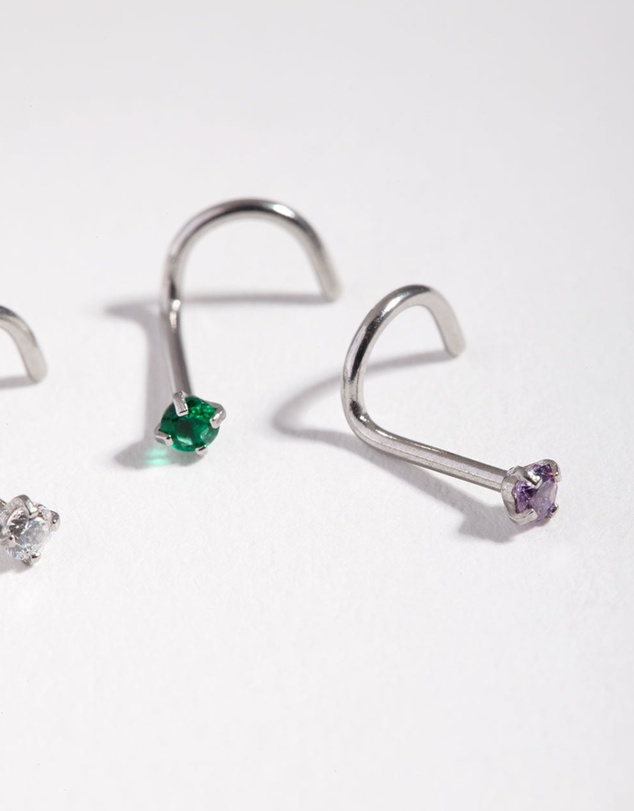 Lovisa - Surgical Steel Classic Gem Nose Stud Pack