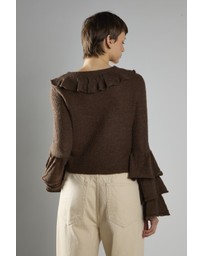 Glamorous - Ruffle Front Tie Long Sleeve Top