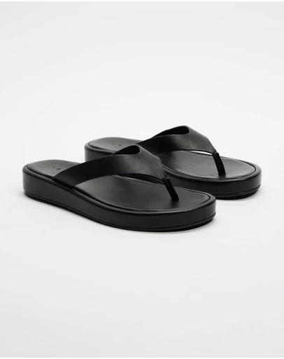 AERE - Leather Platform Thongs