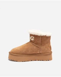 Ozwear Connection Uggs - Ugg Bondi Matelasse Platform Shearling Mini Boot