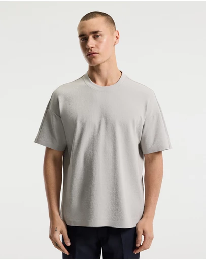 Calibre - Loose Fit Crepe T-shirt Light Grey