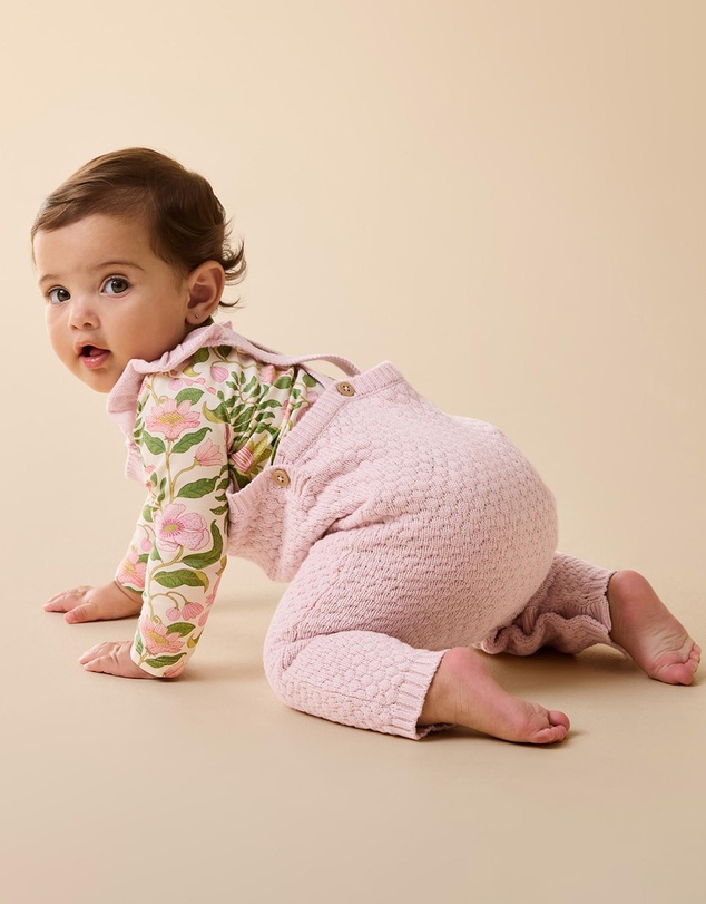 Wilson & Frenchy - Organic Knitted Bauble Ruffle Overalls - Babies