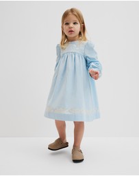 Country Road - Long Sleeve Embroidered Smock Dress