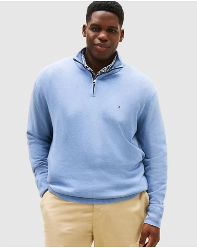 Tommy Hilfiger - Big & Tall Cashmere Half-Zip Jumper