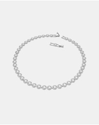 Swarovski - Una Angelic Tennis necklace, Round cut, White, Rhodium plated