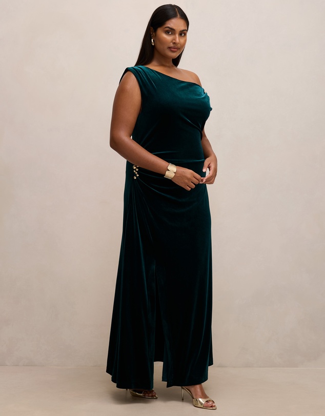 Forever New Curve - Winslet Curve Off Shoulder Velvet Gown