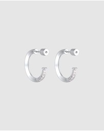 Elli Jewelry - Earrings Creoles Studs With Zirconia In 925 Sterling Silver