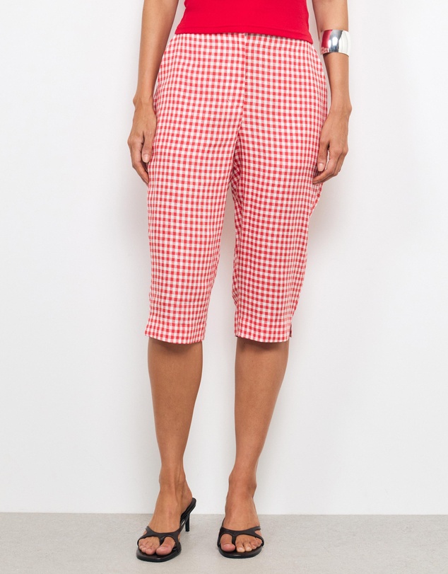 AERE - Romy Linen Gingham Capri