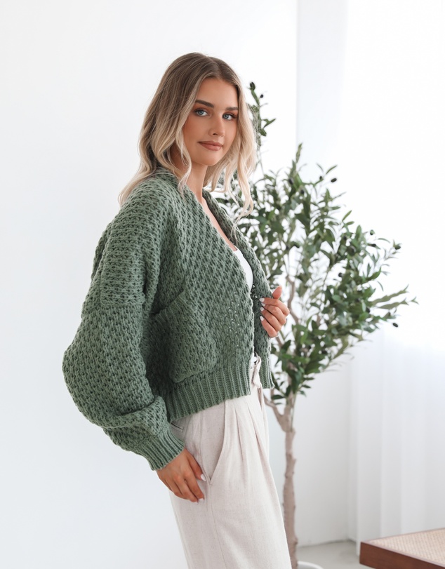 Esther & Co - Dorine Cardigan - Forest Green