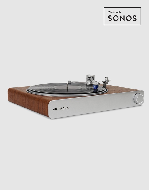 Victrola - Victrola Stream Sapphire Wi-Fi & Bluetooth Turntable - Walnut