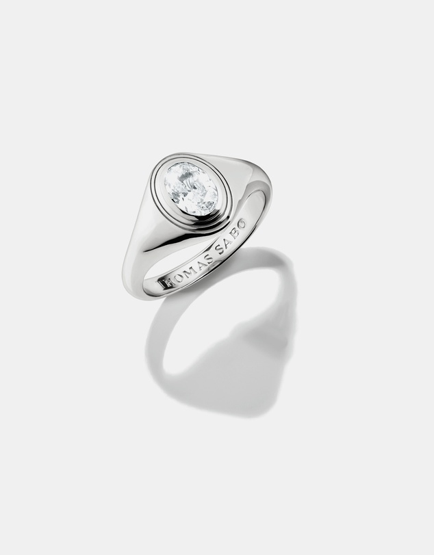 THOMAS SABO - THOMAS SABO Ring with Oval White Zirconia Stone Silver