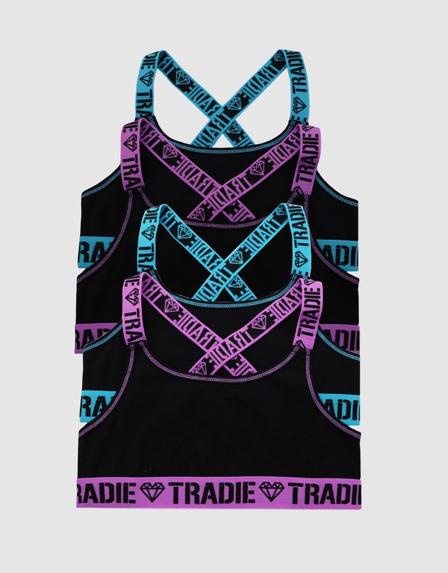 TRADIE - TRADIE Girls 4pk Cross Back Crop
