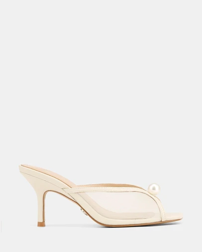 Wittner - Irina Mid Sandals Off White Mesh/ Leather