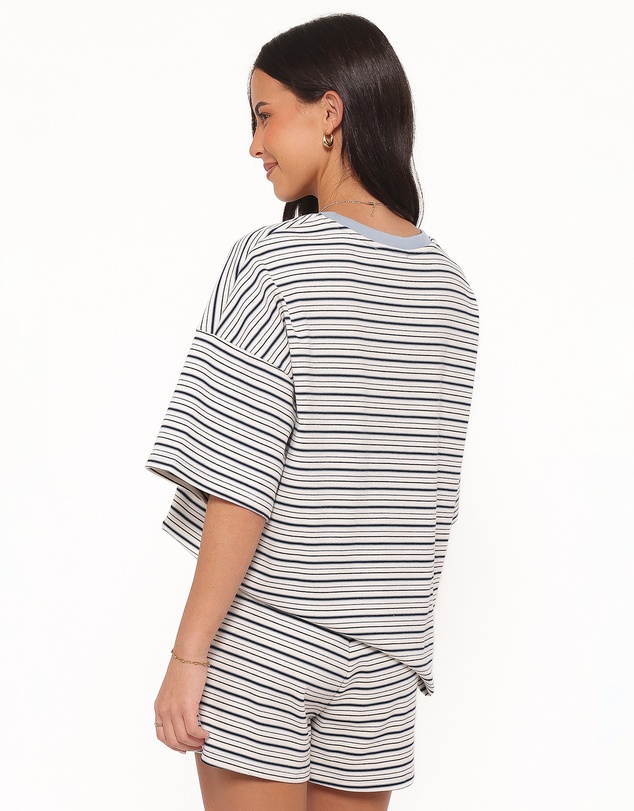 Petal & Pup - Hellen Stripe Short Set - Blue/Cream Stripe