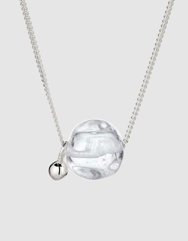 Elli Jewelry - Rock Crystal Sphere Pendant Necklace in 925 Silver