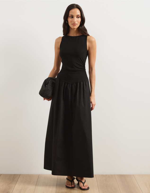 Atmos&Here - Adia Contrast Tank Bodice Midi Dress
