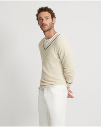 Oxford - Bruno Cashmere Blend V-Neck Top