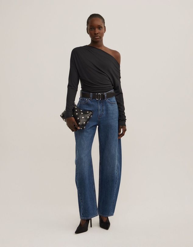 Witchery - Asymmetric Draped Long Sleeve Top
