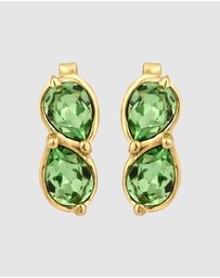 Elli Jewelry - Earrings Stud Crystal Drop 925 Sterling Silver Gold-Plated