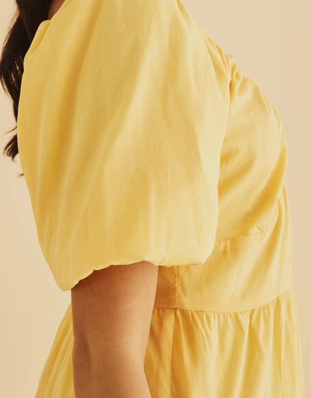 Atmos&Here - Micky Puff Sleeve Tiered Mini Dress