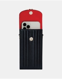 Wolf - Wolf Mimi Phone Case with Wristlet & Lanyard Black
