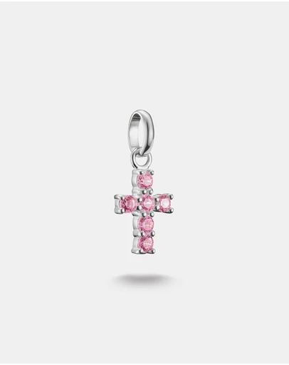 THOMAS SABO - THOMAS SABO Connect Charm cross with pink stones