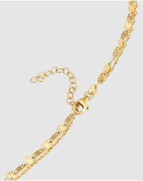 Elli Jewelry - Necklace Choker Layer Platelet Pendant Vintage in 925 Sterling Silver Gold Plated