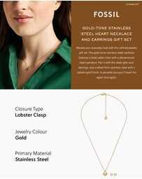 Fossil - JEWELERY Gold-Tone Heart Necklace and Earrings Gift Set