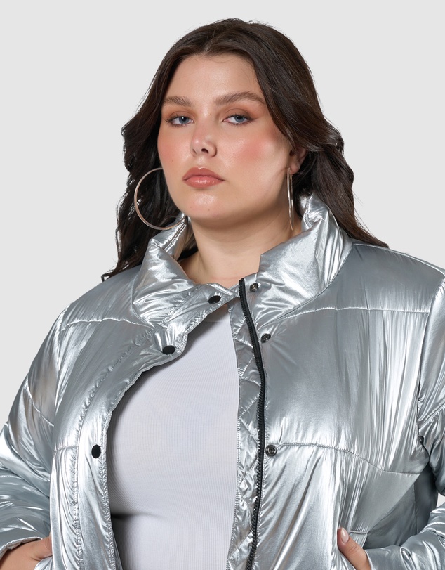 Sunday In The City - Superfly Silver Puffa Jacket