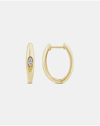 Zoe Olivia - 9K Gold Marquise Lab Grown Diamond Huggie Earrings