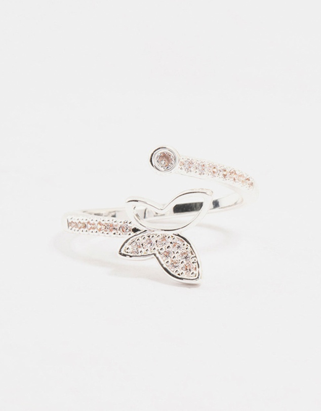 Lovisa - Silver Plated Butterfly Cubic Zirconia Wrapped Ring
