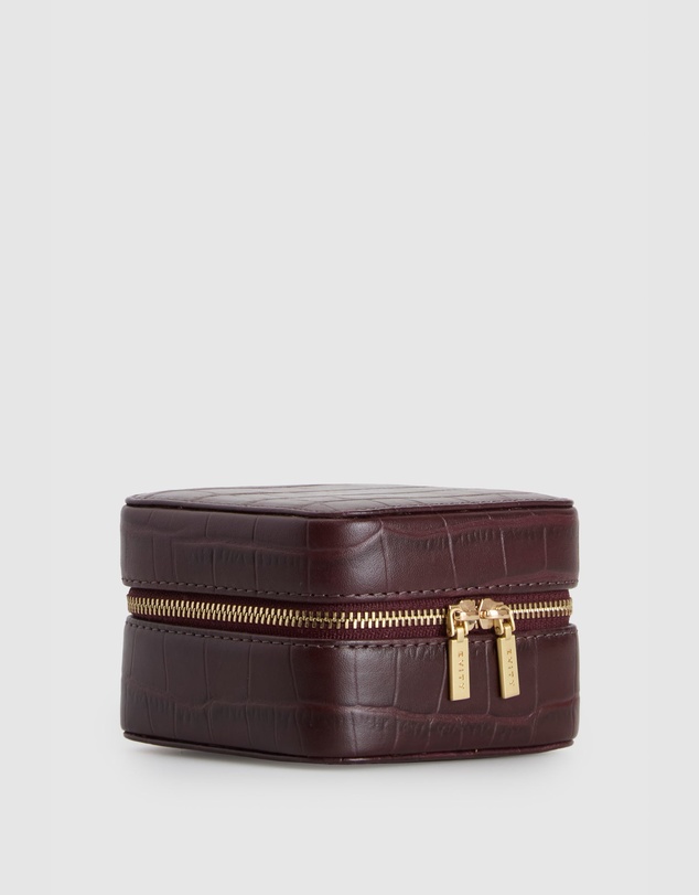 Evity - Lila Croc Emboss Jewellery Box