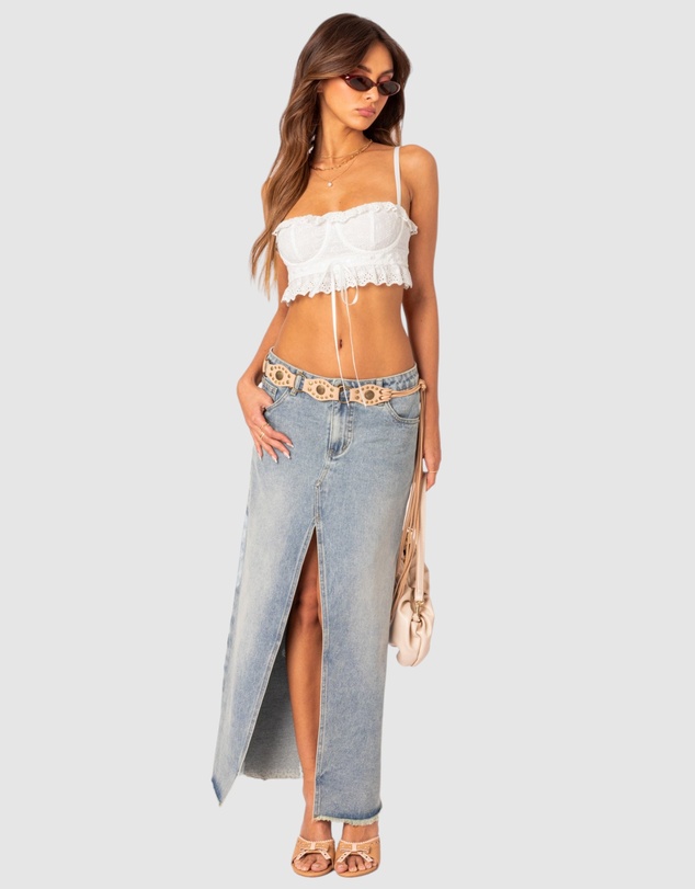 EDIKTED - Mandy cropped cotton lace corset