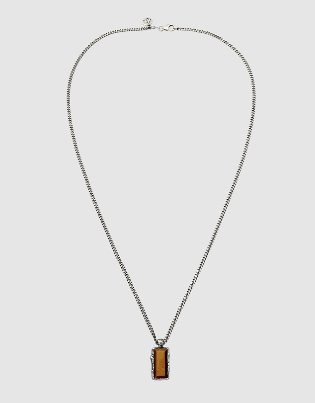 Haze & Glory - ICONIC EXCLUSIVE - Necklace Men Tigers Eye Rectangle 925 Sterling Silver