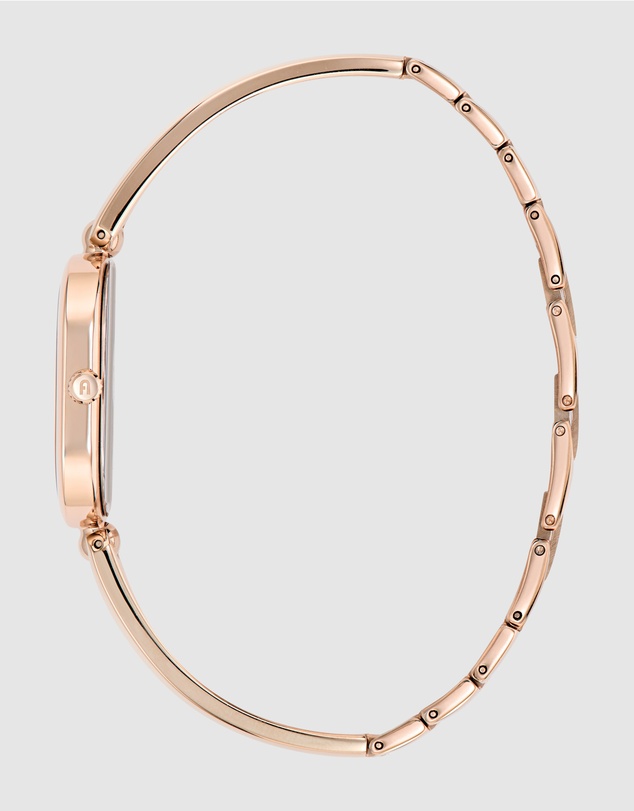 Furla - Ooh Rose Gold-Tone 19mm Black Enamel Bangle Watch