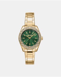 DKNY - Evening Gold 30mm Green Dial Womens Watch