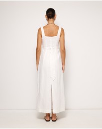 AERE - Kaili Linen Square Neck Maxi Dress
