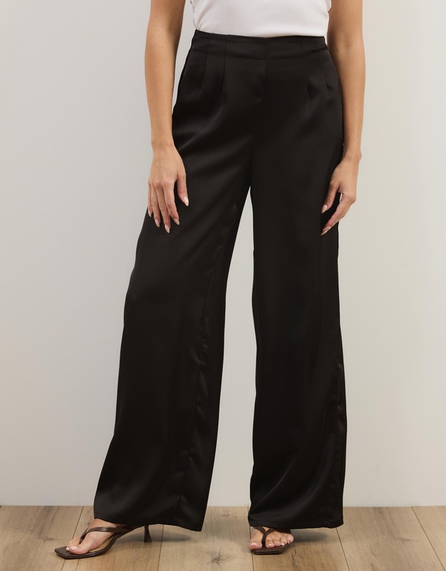 Atmos&Here - Nora Satin Wide Leg Pants