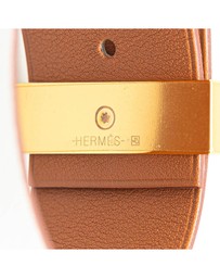 Pre-Loved by Azura Reborn - Pre-Loved hermes Leather Cuff Bracelet Gold Clasp